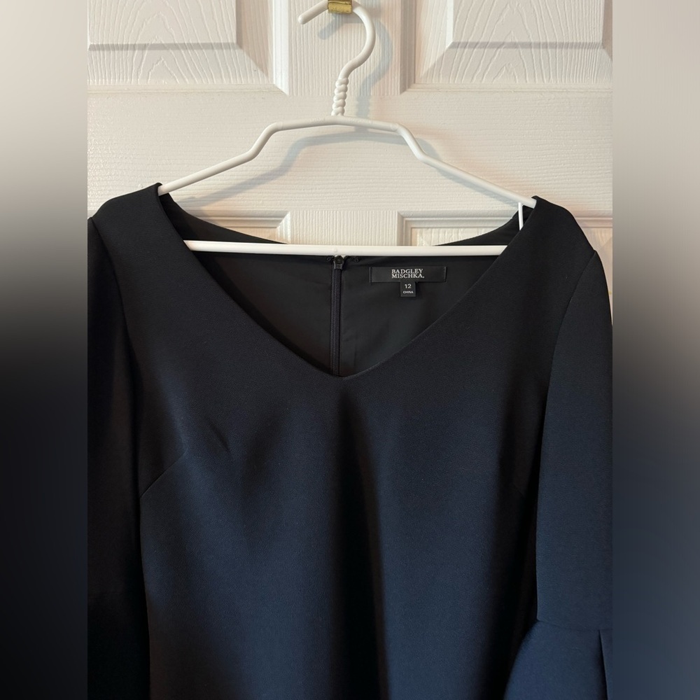 Badgley Mischka Midi Black Dress Women Size 12 - Picture 4 of 8